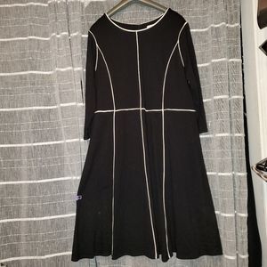 Black Dress with White Piping